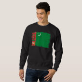 Vintage Turkmenistan Flag Turkmen Independence Day Sweatshirt (Vorne ganz)