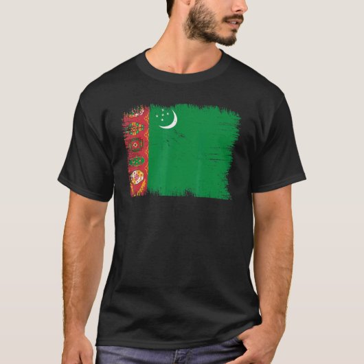Vintage Turkmenistan Flag Turkmen Independence Day T-Shirt (Vorderseite)