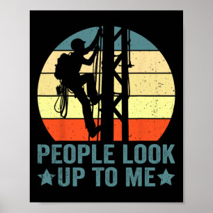 Vintage-Turm-Kletterer, zu dem die Leute aufschaue Poster