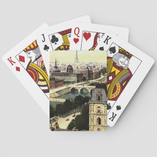 Vintage Turm-Szene Paris Eiffel Spielkarten (Rückseite)