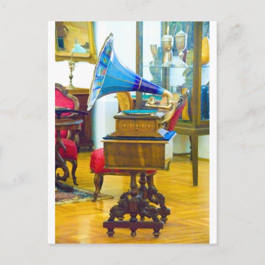 Vintage Turntable Postkarte (Vorderseite)