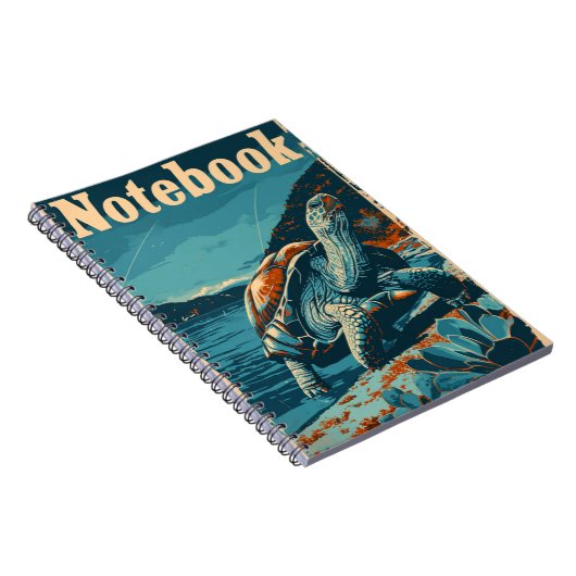 Vintage Turtois am Strand Notizblock (Rechte Seite)