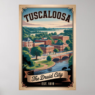 Vintage Tuscaloosa Alabama Retro-Reise Poster