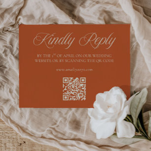 Vintage-Tuscan-Garten-Hochzeit QR-Code-RSVP-Karte RSVP Karte