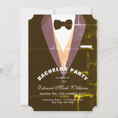 Vintage Tuxedo Bachelor Party Einladung (Vorderseite)