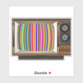 Vintage TV-Aufkleber mit farbigen Teststreifen Aufkleber (Blatt)