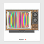 Vintage TV-Aufkleber mit farbigen Teststreifen Aufkleber (Blatt)