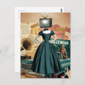 Vintage TV-Frau Postkarte (Vorne/Hinten)