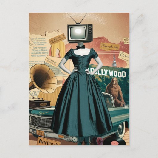 Vintage TV-Frau Postkarte (Vorderseite)