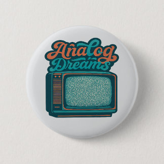 📺Vintage-TV Retro-Art – "Analoge Träume" Grafik Button