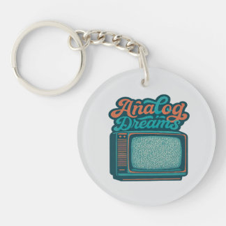 📺Vintage-TV Retro-Art – "Analoge Träume" Grafik Schlüsselanhänger