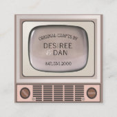 Vintage TV-Set-Visitenkarte Quadratische Visitenkarte (Vorderseite)