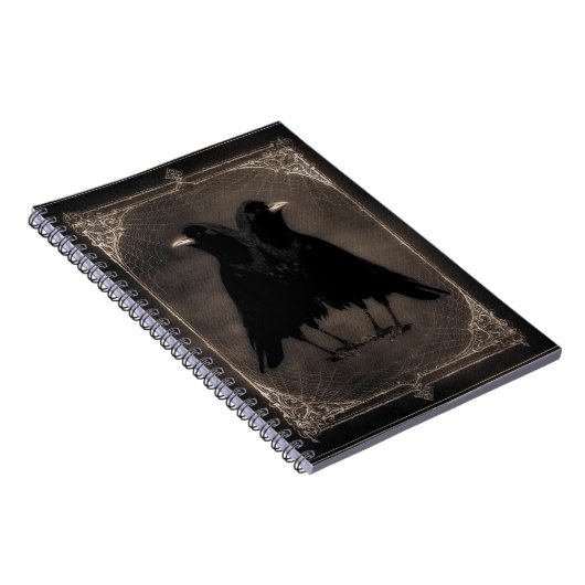 Vintage Twin Crows Notizblock (Rechte Seite)