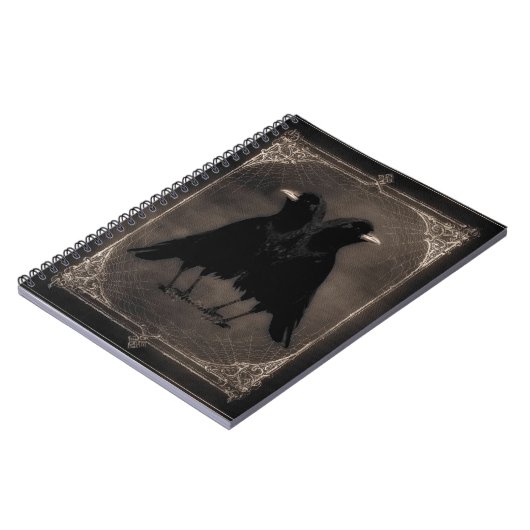 Vintage Twin Crows Notizblock (Linke Seite)