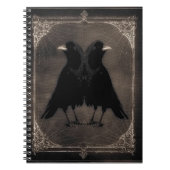 Vintage Twin Crows Notizblock (Vorderseite)