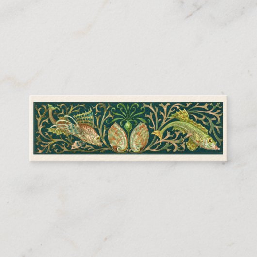 Vintage Twin Fish Business Card Mini Visitenkarte (Vorderseite)
