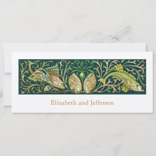 Vintage Twin Fishing - Modern Wedding Einladung (Vorderseite)