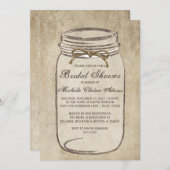 Vintage Twine Mason Jar Bridal Dusche Einladung (Vorne/Hinten)