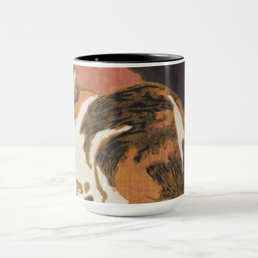 Vintage Two Cats Painting Steinlen Tasse (Zentrum)