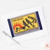 Vintage Two Crows Match Label Rechteckiger Aufkleber (Umschlag)