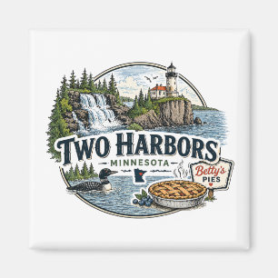 Vintage Two Harbors Minnesota Nordküste Magnet