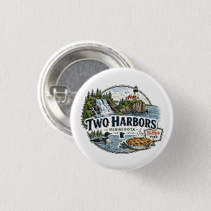 Vintage Two Harbors Minnesota North Shore Button
