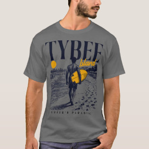 Vintage Tybeeninsel Georgien Retro Surfer T-Shirt