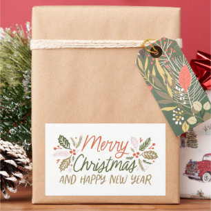 Vintage-Typ Holly Berry Weihnachten Rechteckiger Aufkleber