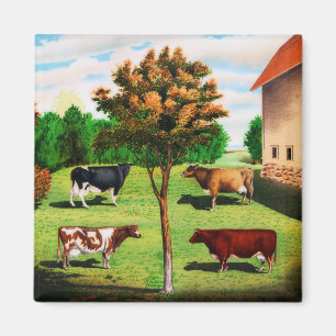 Vintage typische Kuh-Zucht auf dem Bauernhof Magnet