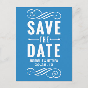 Vintage Typografie 2 Save the Date Postkarte