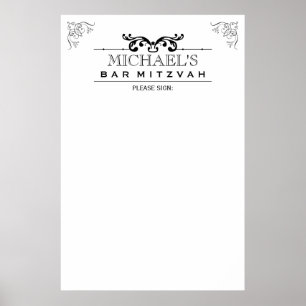 Vintage Typografie Bar-Bat Mitzvah-Anmeldung Poster