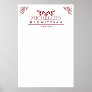 Vintage Typografie Bar-Bat Mitzvah-Anmeldung Poster
