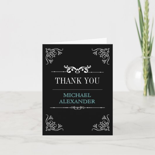 Vintage Typografie Bar/Bat Mitzvah Danke (Vorderseite)