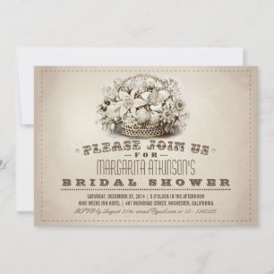 Vintage Typografie Brautduscheinladungen Einladung