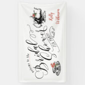 Vintage Typografie Brautparty Tee Party Banner (Vertikal)