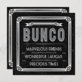Vintage Typografie Bunco Invite Einladung (Vorne/Hinten)