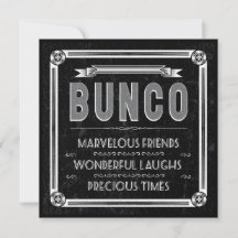 Vintage Typografie Bunco Invite