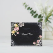 Vintage Typografie Chalkboard Hochzeit danke Postkarte (Stehend Vorderseite)