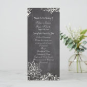 Vintage Typografie-Chalkboard-Hochzeitsprogramme Programm (Stehend Vorderseite)