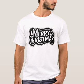 Vintage Typografie Design Frohe Weihnachten T-Shirt