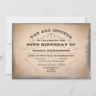 Vintage Typografie - Einladungen zum Geburtstag