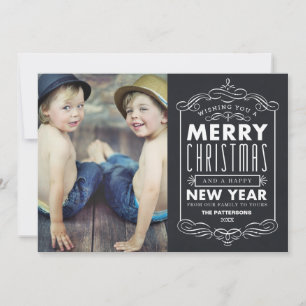 VINTAGE-TYPOGRAFIE FESTLICHE POSTKARTE