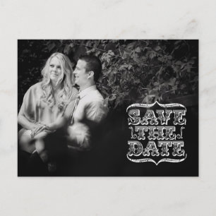 Vintage-Typografie-Foto-Save-the-Date-Postkarte Ankündigungspostkarte