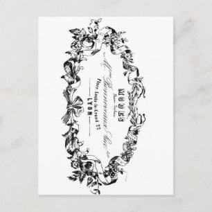 Vintage-Typografie französisches Band Modes Design Postkarte
