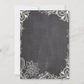 Vintage Typografie geblüht Chalkboard-Hochzeit Einladung (Rückseite)