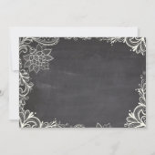 Vintage Typografie geblüht Chalkboard-Hochzeit Einladung (Rückseite)