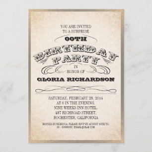 VINTAGE TYPOGRAFIE GEBURTSTAGLICHE EINLADUNGEN