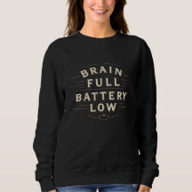 Vintage-Typografie: Gehirn voll, Batterie leer