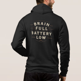 Vintage-Typografie: Gehirn voll, Batterie schwach Hoodie