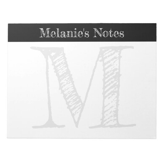 Vintage Typografie großer, benutzerdefinierter Mon Notizblock (Vorderseite)